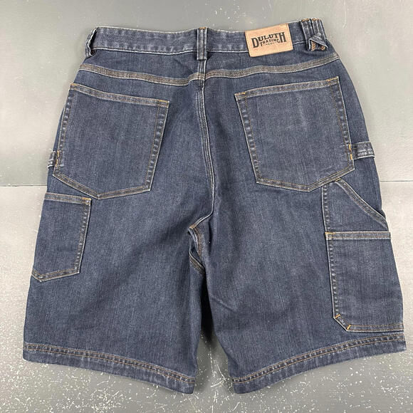 Duluth Trading Jean Shorts Men 32 Blue Flex Ballroom Carpenter Coolmax Denim Dad - Picture 6 of 6